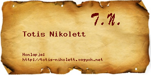 Totis Nikolett névjegykártya